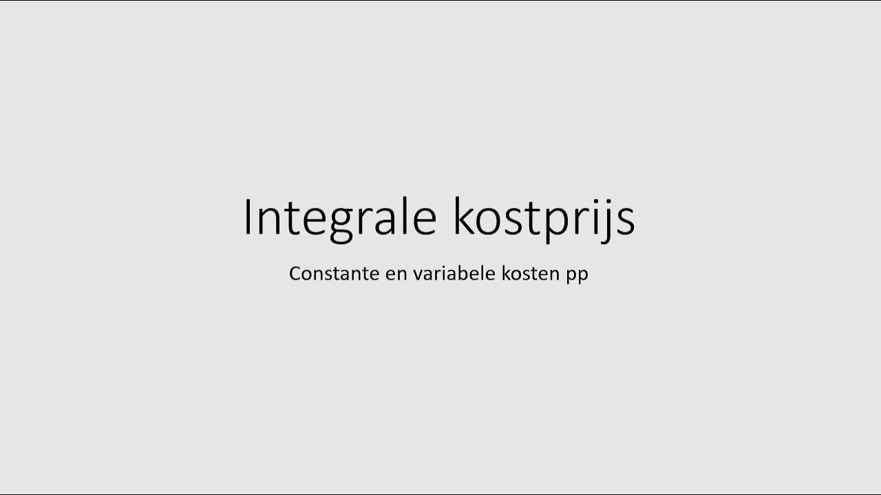 Integrale kostprijs