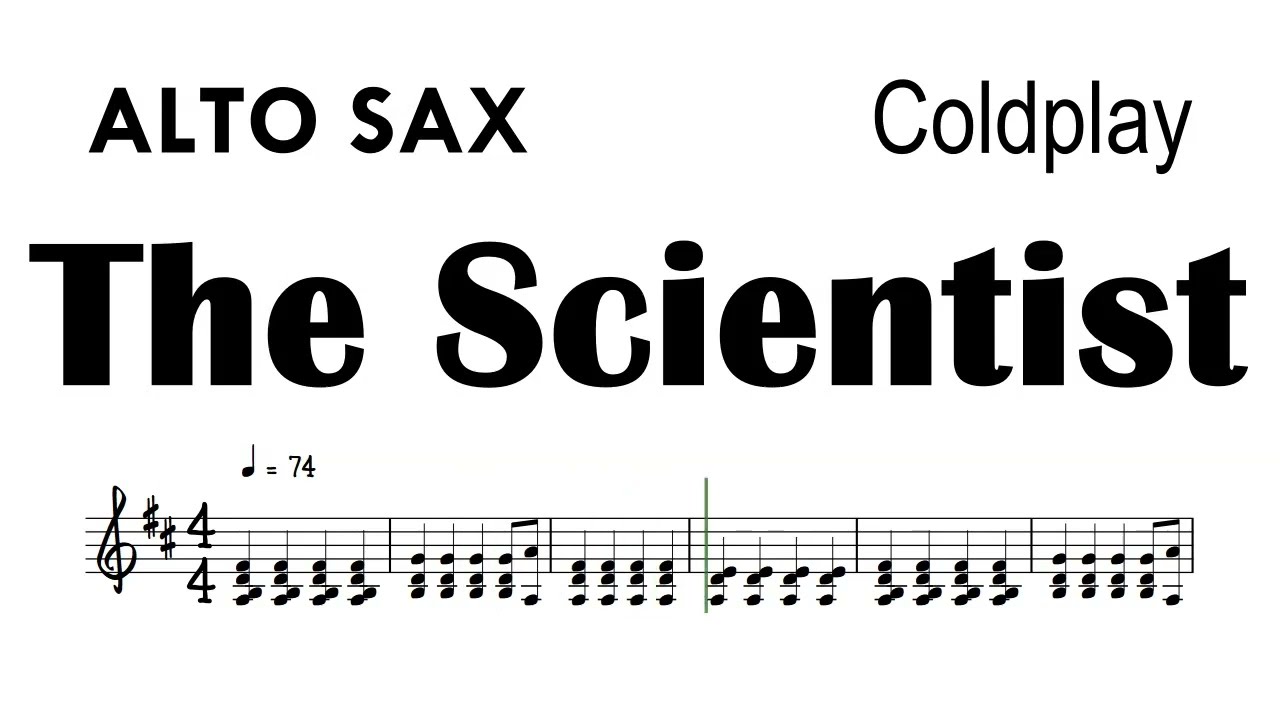 The Scientist Alto Sax Coldplay Sheet Music Backing Track Partitura