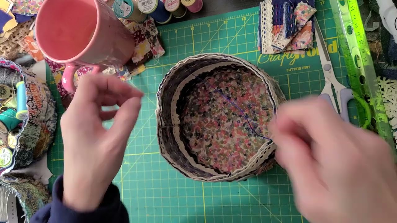 Fabric Snippet Bowl Tutorial Part 3 Ep 3 | Adding Buttons