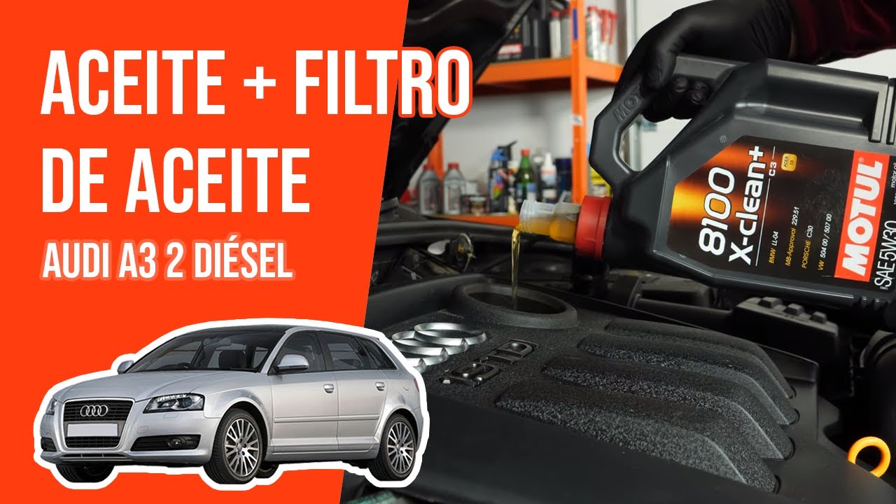 Cambio de aceite y de filtro de aceite AUDI A3 2 1.9 TDI 🛢