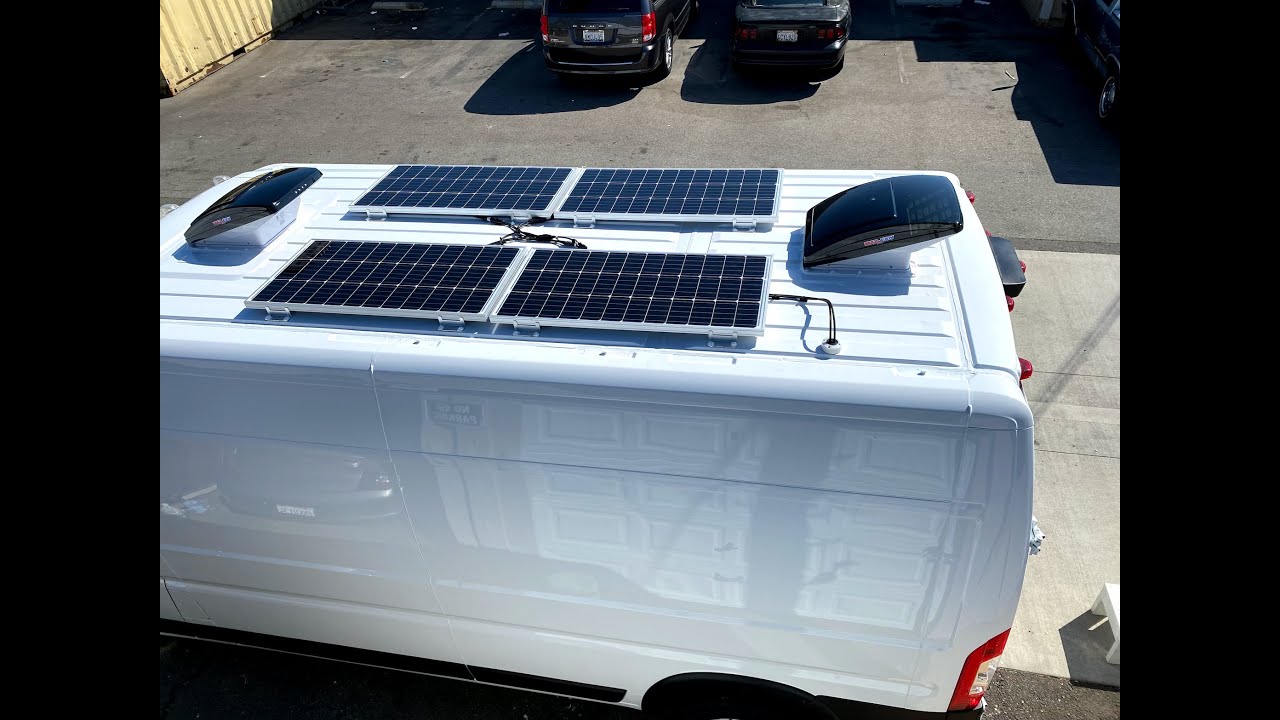 Van Conversion Part 4- How to install max air fan and solar panels