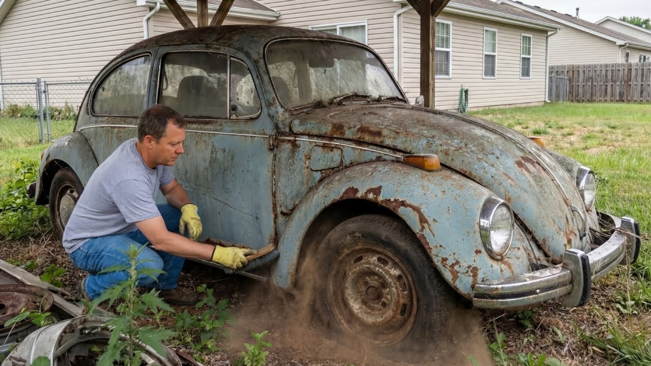 ASMR! Full Car Restoration of a VW Beetle from Total Disrepair to Looking New