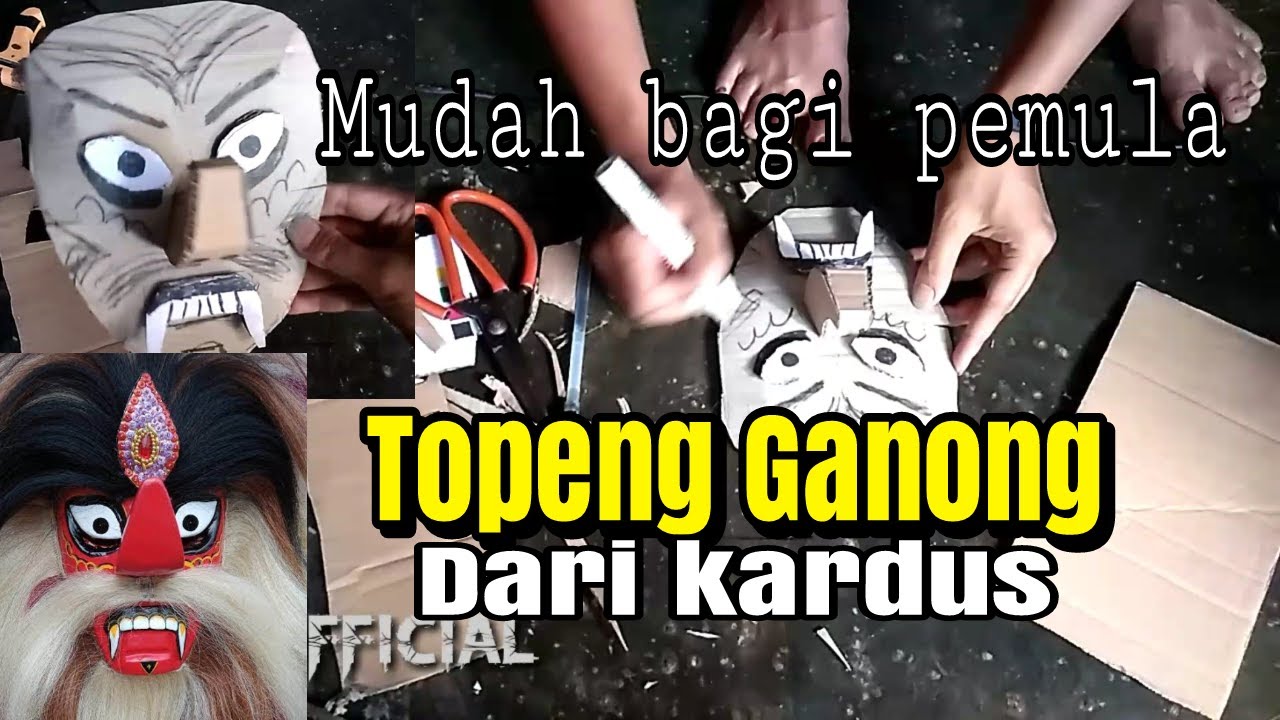 Membuat topeng ganung dari kardus