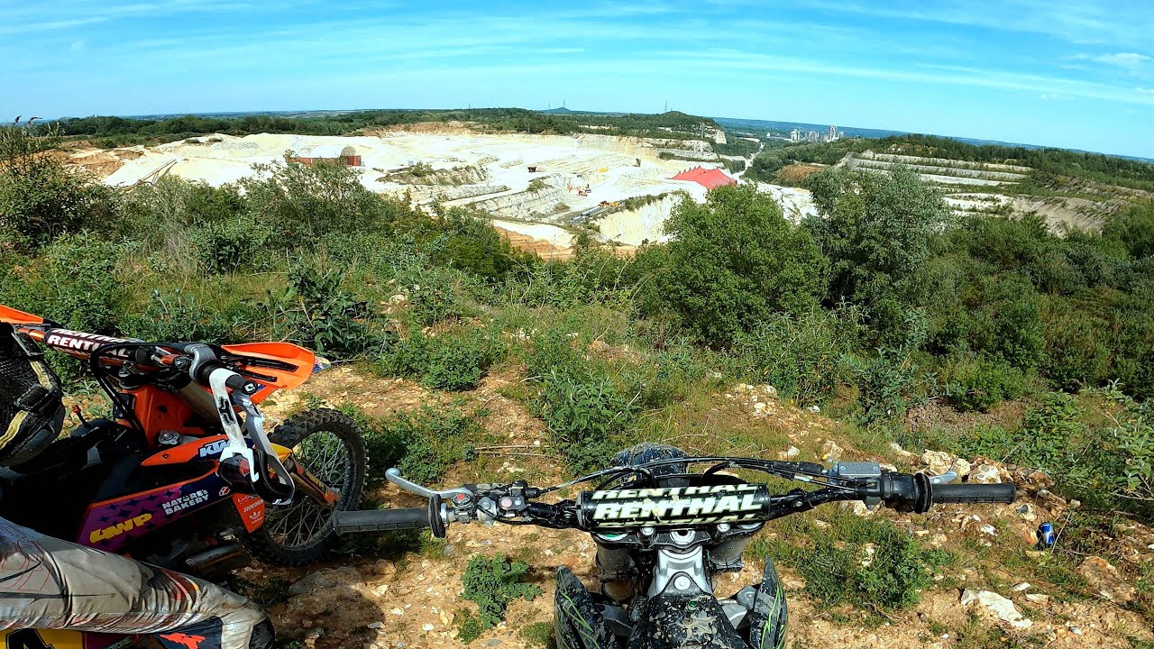 Exploring A Belgium Quarry On A Dirt Bike