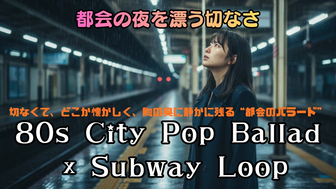 【都会の夜を漂う切なさ】80s City Pop Ballad × Subway Loop｜最後のホームライト