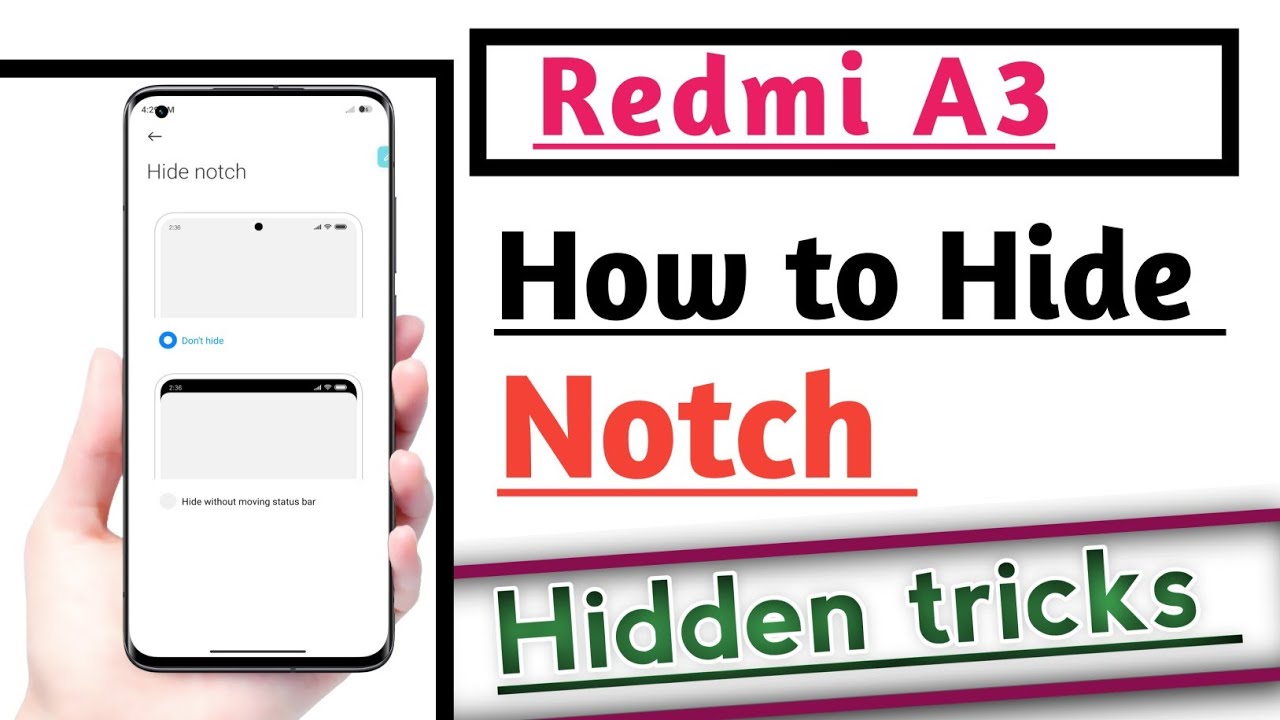 Redmi A3 How to Hide Notch | Notch Hide kaise kare useful trick