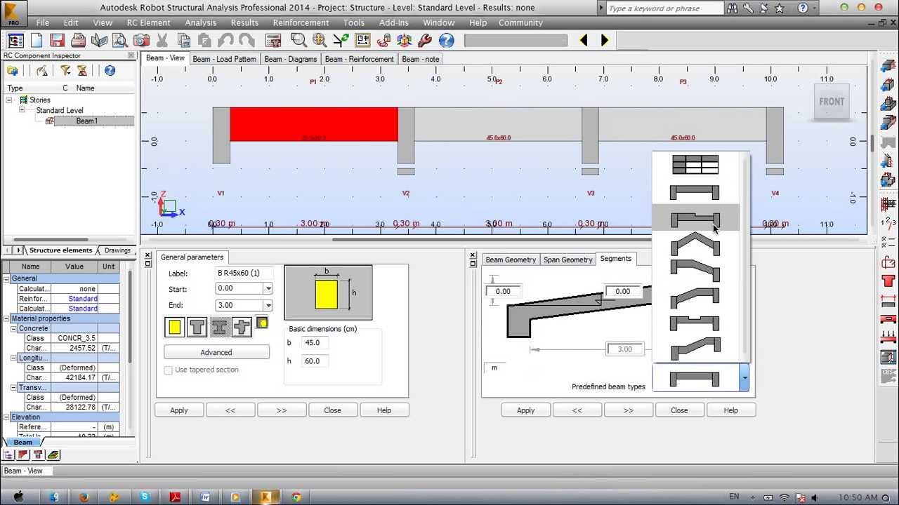 Reinforced Concrete Beam Design ( Robot Structural Analysis 2014)