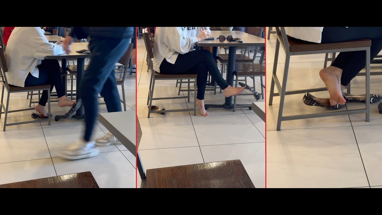 Just Scrolling By Preview (Public Shoeplay Dangling Heel Pop Shoe Drop Flats Bare Feet)