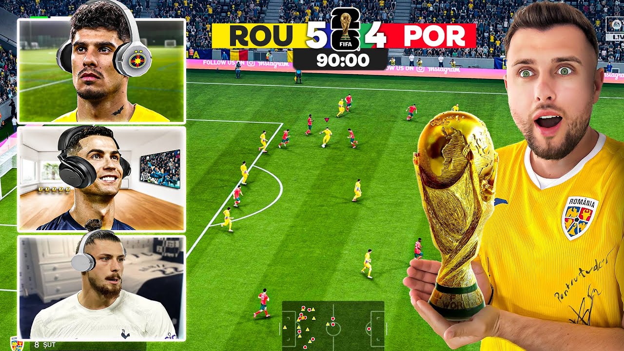 AM JUCAT FINALA CAMPIONATULUI MONDIAL ROMANIA VS PORTUGALIA CU RONALDO, DRAGUȘIN ȘI COMAN!! 