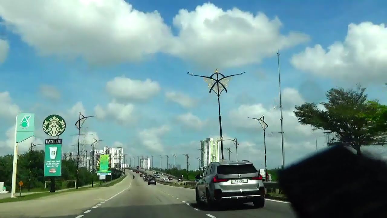 Driveing through Permas to Santosa in Johor baru town,Malaysia 