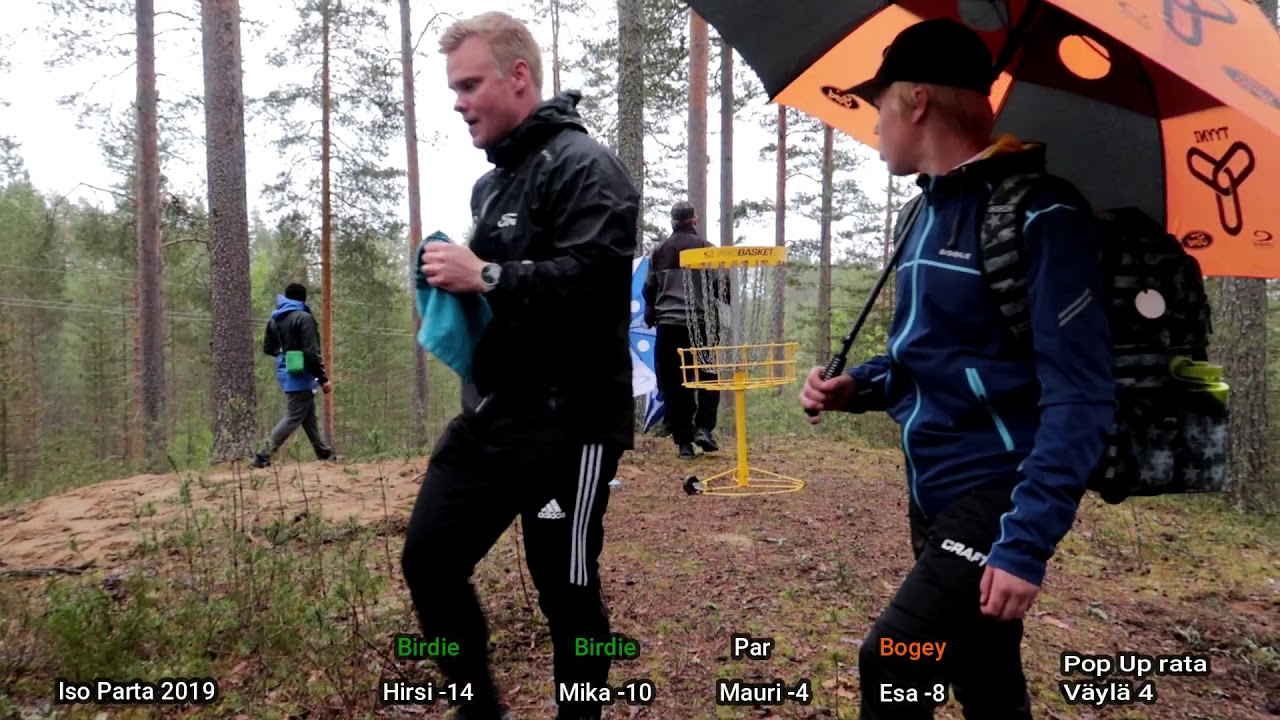 Iso Parta 2019 2. kierros, popup -rata. Hirsimäki, Koskikallio, Natunen ja Hämäläinen.