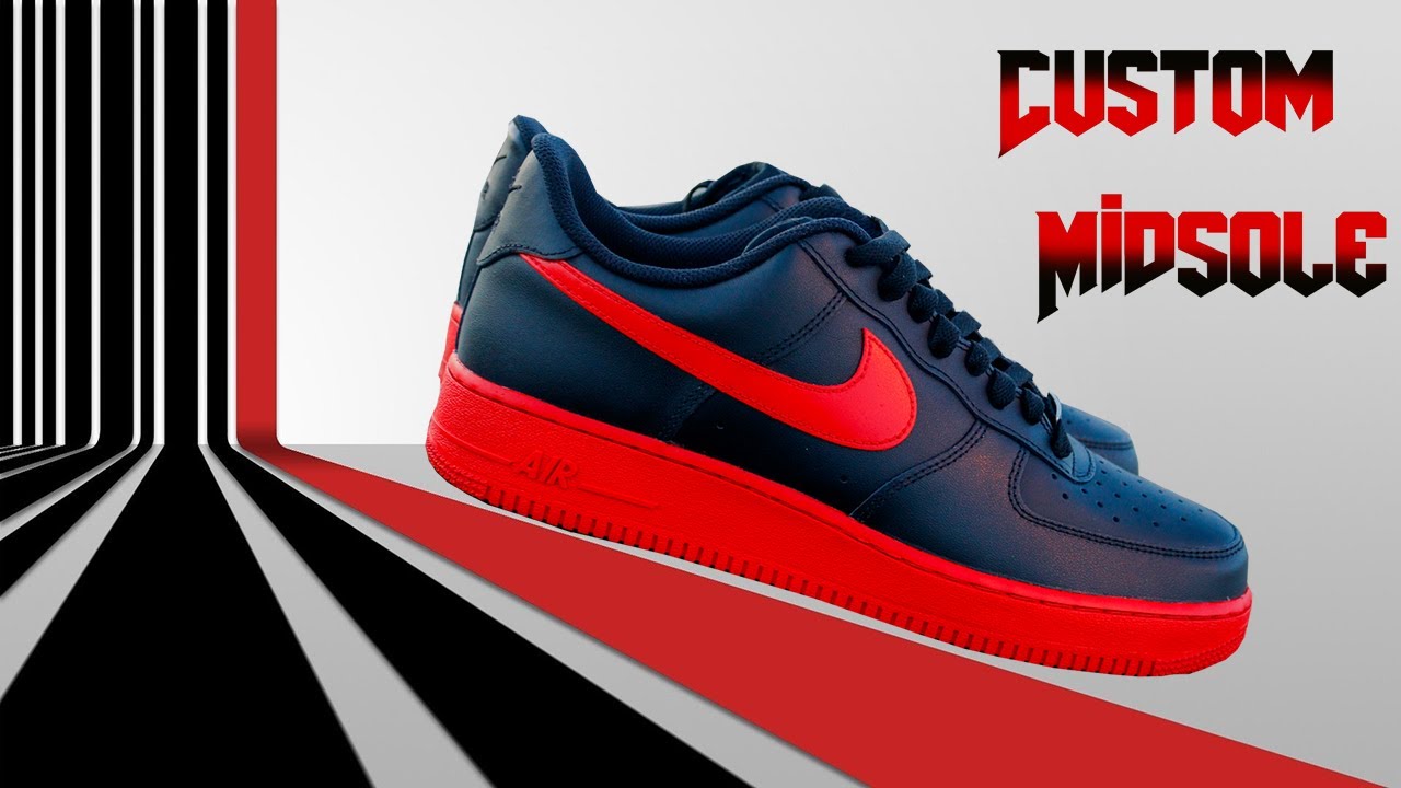 Custom Air Force 1 Shoes I Midsole Color change with Angelus Paint