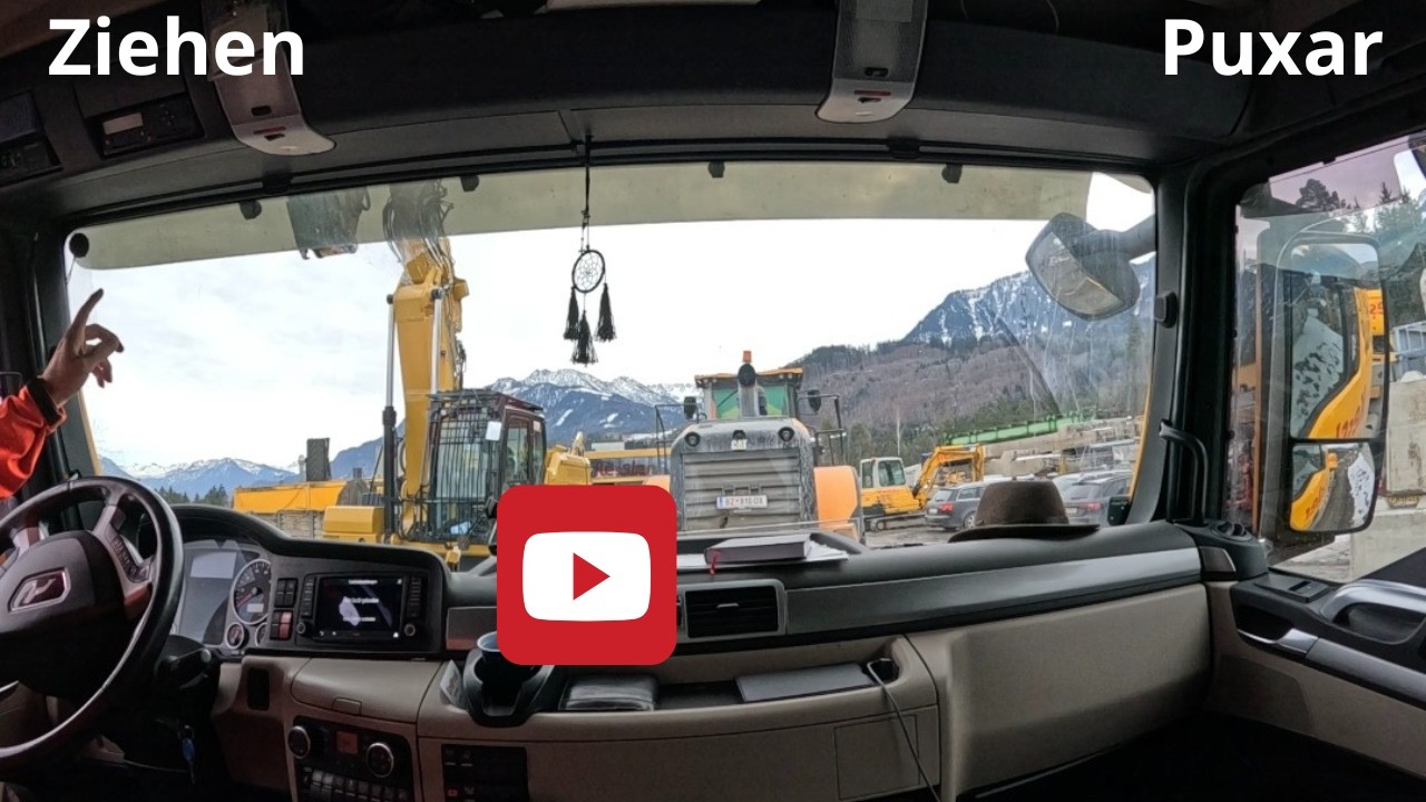 Der Bagger wurde transportiert, aber diesmal ging es nicht hoch ( Dessa vez não subiu )