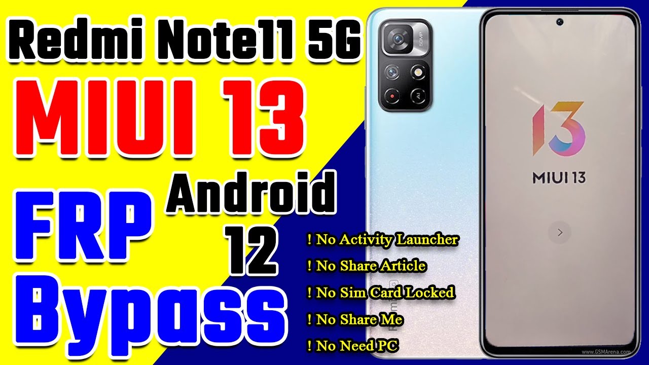 Redmi Note 11 5G, 11T 5G MIUI 13 Android 12 FRP Bypass without PC ||| 2026 Latest New Method #frp
