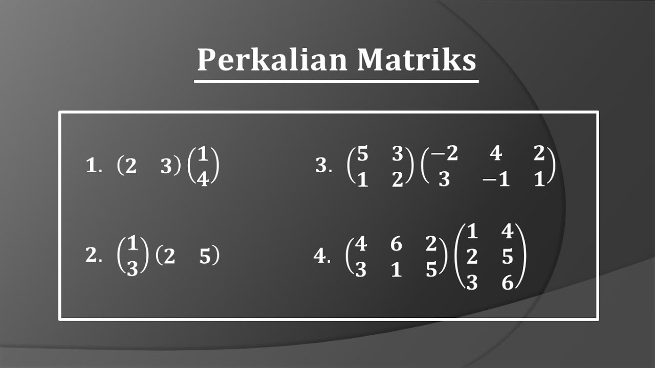 Tutorial cara perkalian matriks