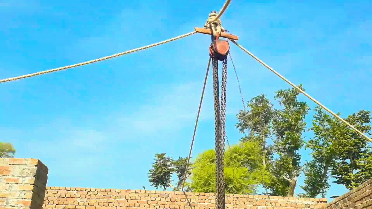 precast girder lifting with chain block. construction work. #civil works.#precast.