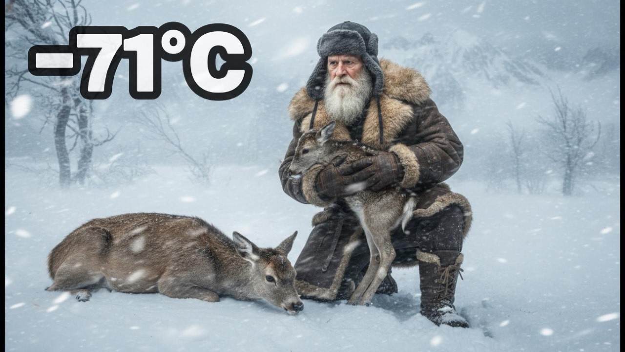 Heroic Snow rescue | Lonely Old Man Saves Dying Mother Deer and Fawn in Siberia 🦌❄️
