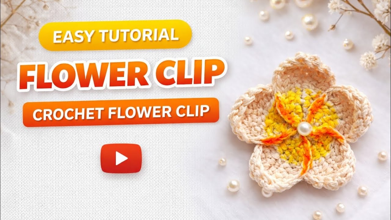 Crochet Flower Clip 🌼Tutorial for Beginners | Easy & Beautiful DIY 🧶