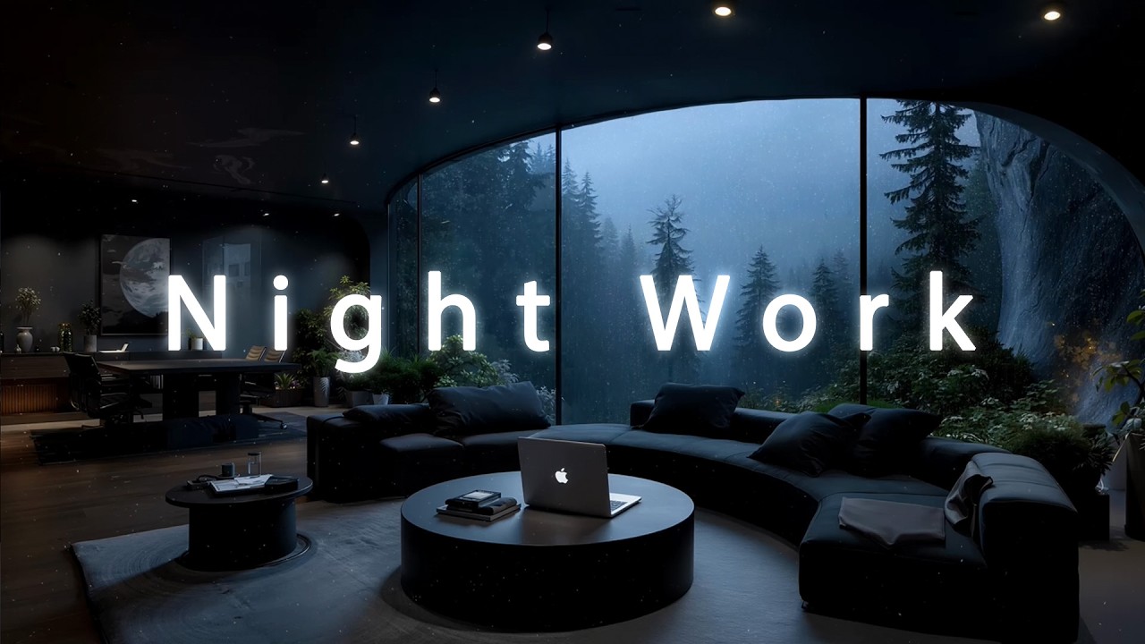 Focus Music • Ambient Beats for Late Night Work | Forest Retreat with Rain Sounds to Calm Your Mind