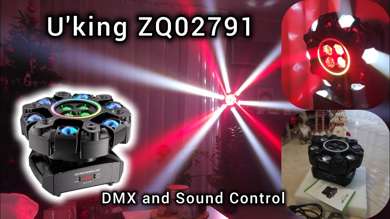 U'king  ZQ02791 RGBW LED Moving Head Light 6-Arm 