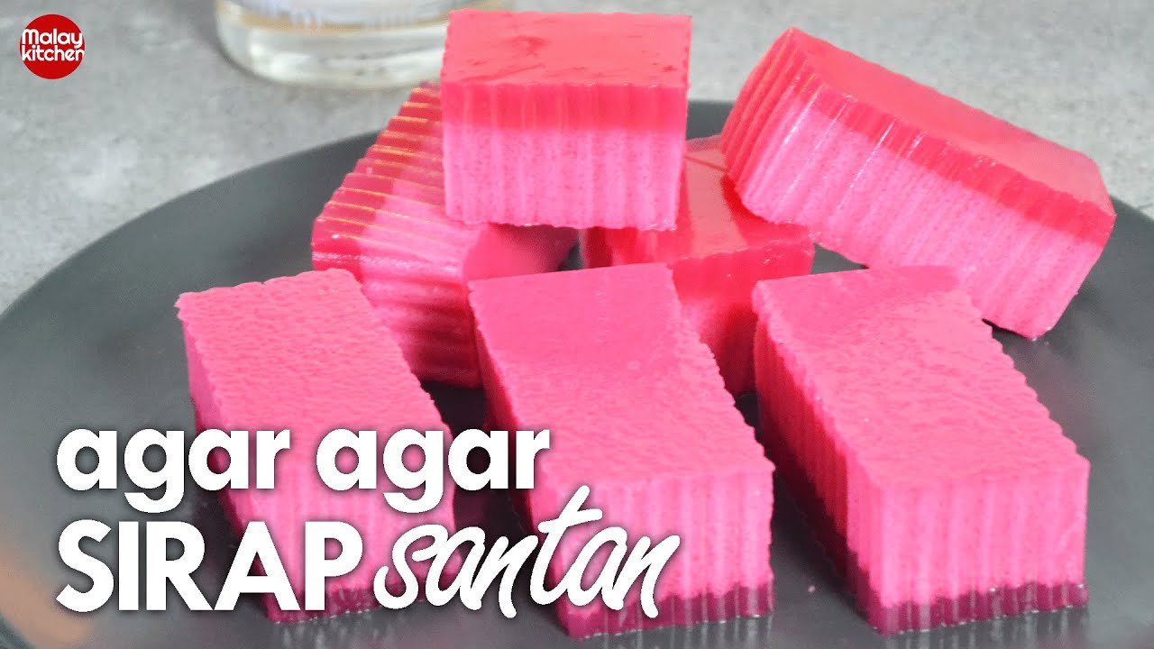 Resepi agar agar santan sirap rose | sukatan cawan
