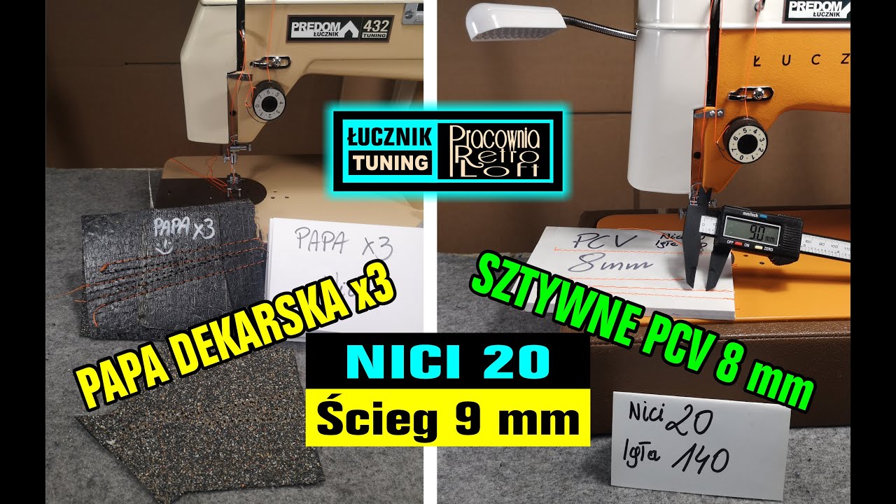 ŁUCZNIK 466/432 TUNING - nietypowe przeszycia :) SZTYWNE PCV 8 mm i PAPA DEKARSKA x3 - NICI 20-tki