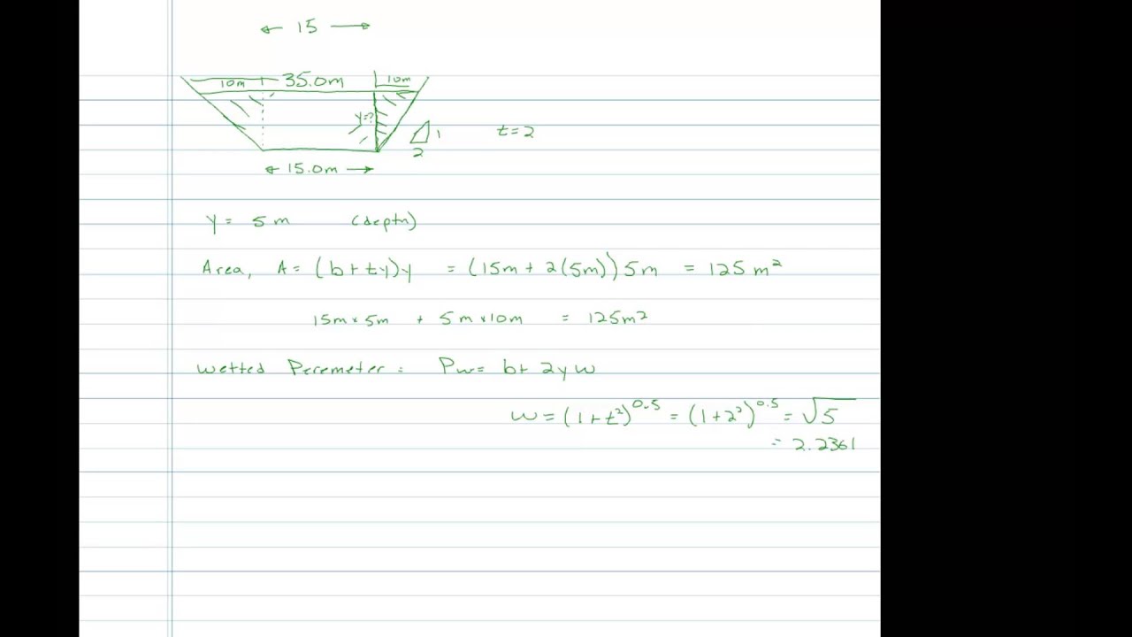CE 331 - Class 20 (3/1/2013) Trapezoidal Channel Geometry