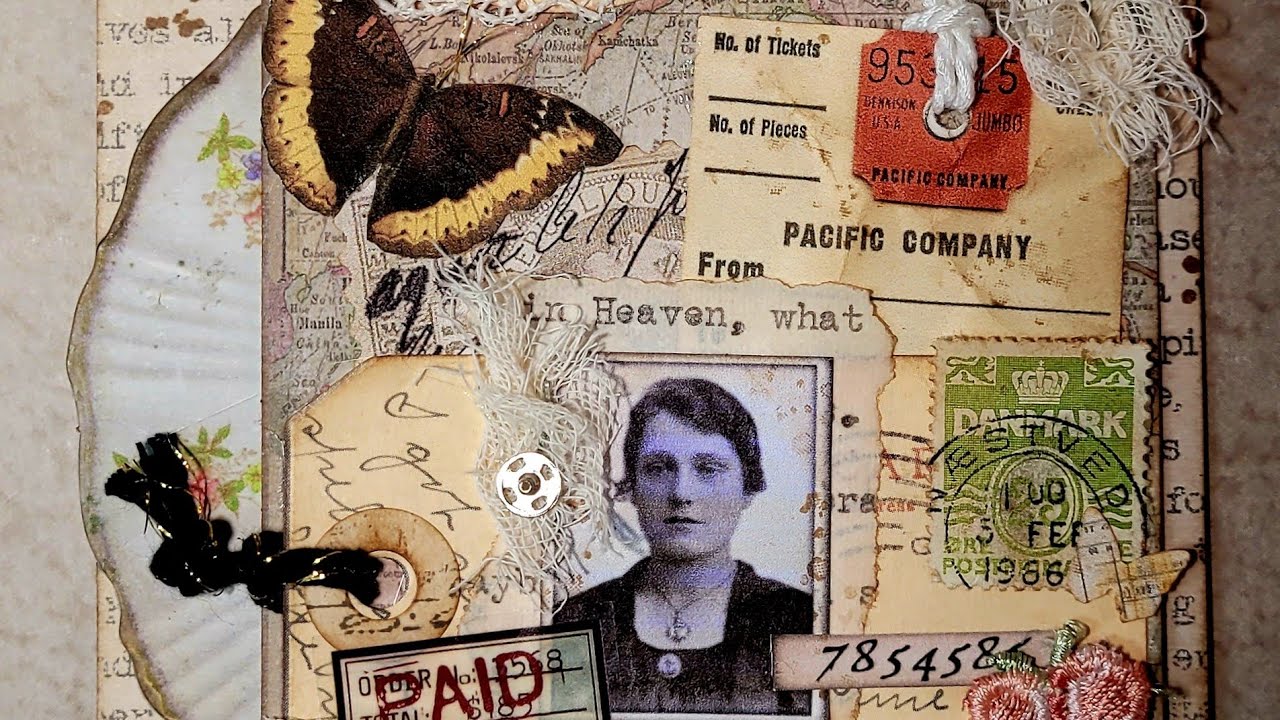 Let's Make A 4x4 Inch Collaged French's For A February Challenge.  Prompt Is Rubbish #junkjournal