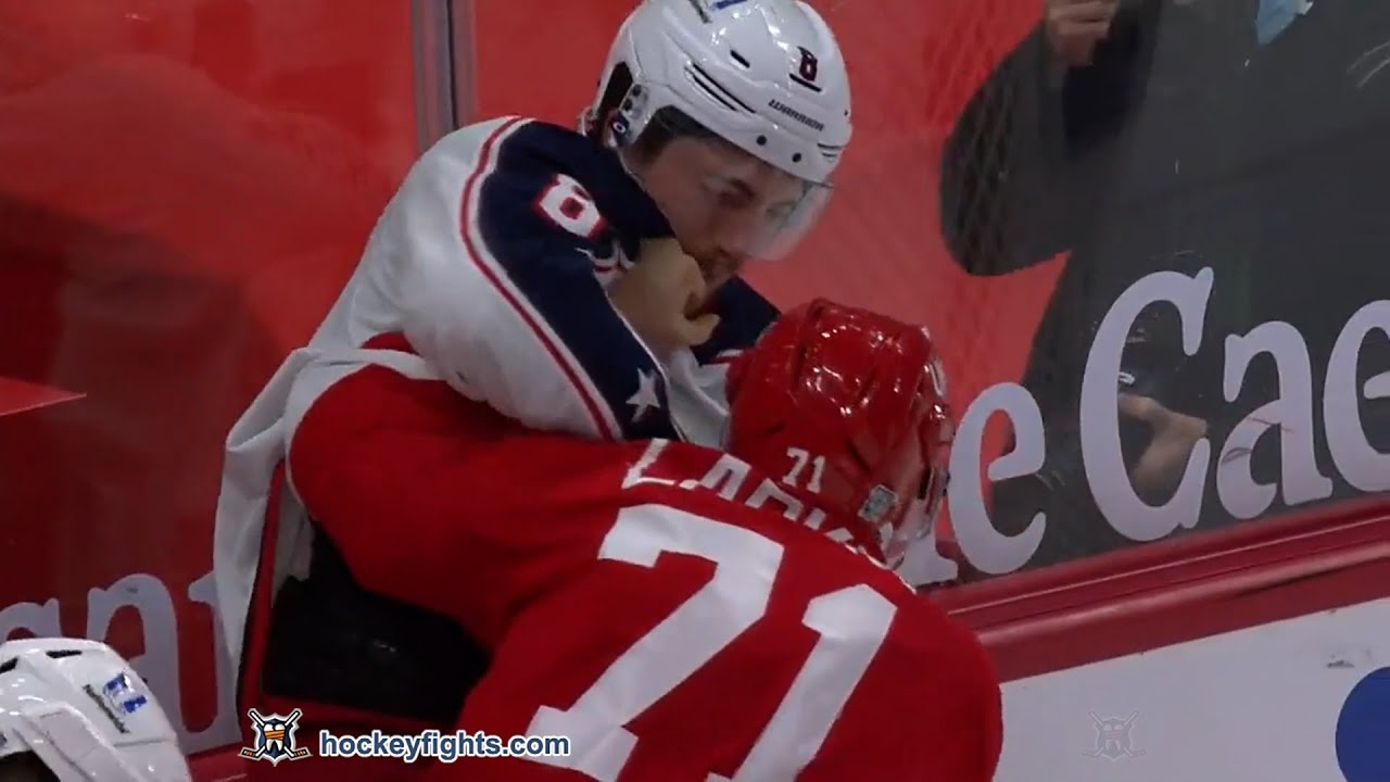 Zach Werenski vs Dylan Larkin Jan 18, 2021