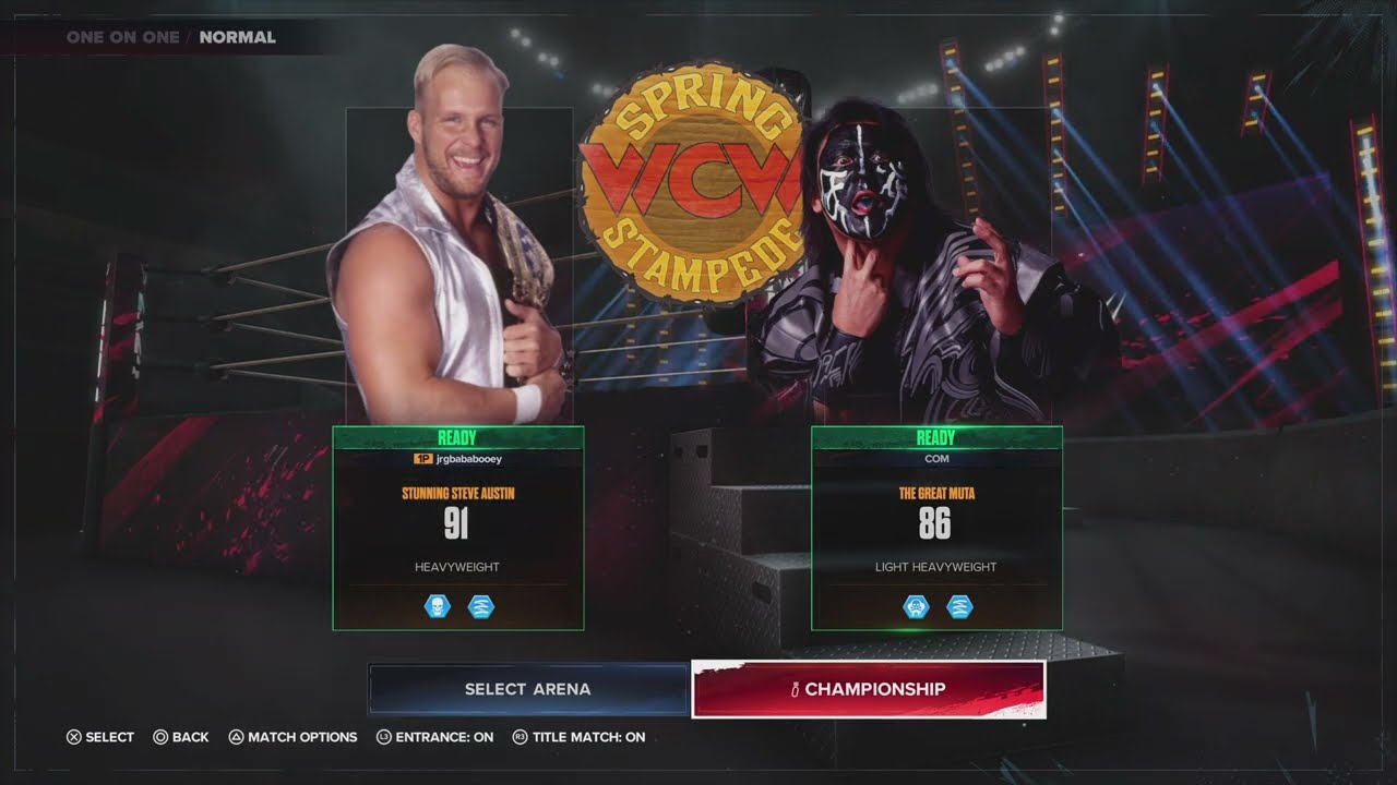 Stunning Steve Austin vs The Great Muta WCW Spring Stampede 94