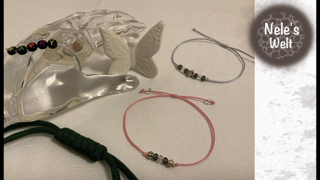 Verschluss Armband, einfacher Schiebeknoten, einzelner verstellbarer Verschluss, Anleitung by NeleC.