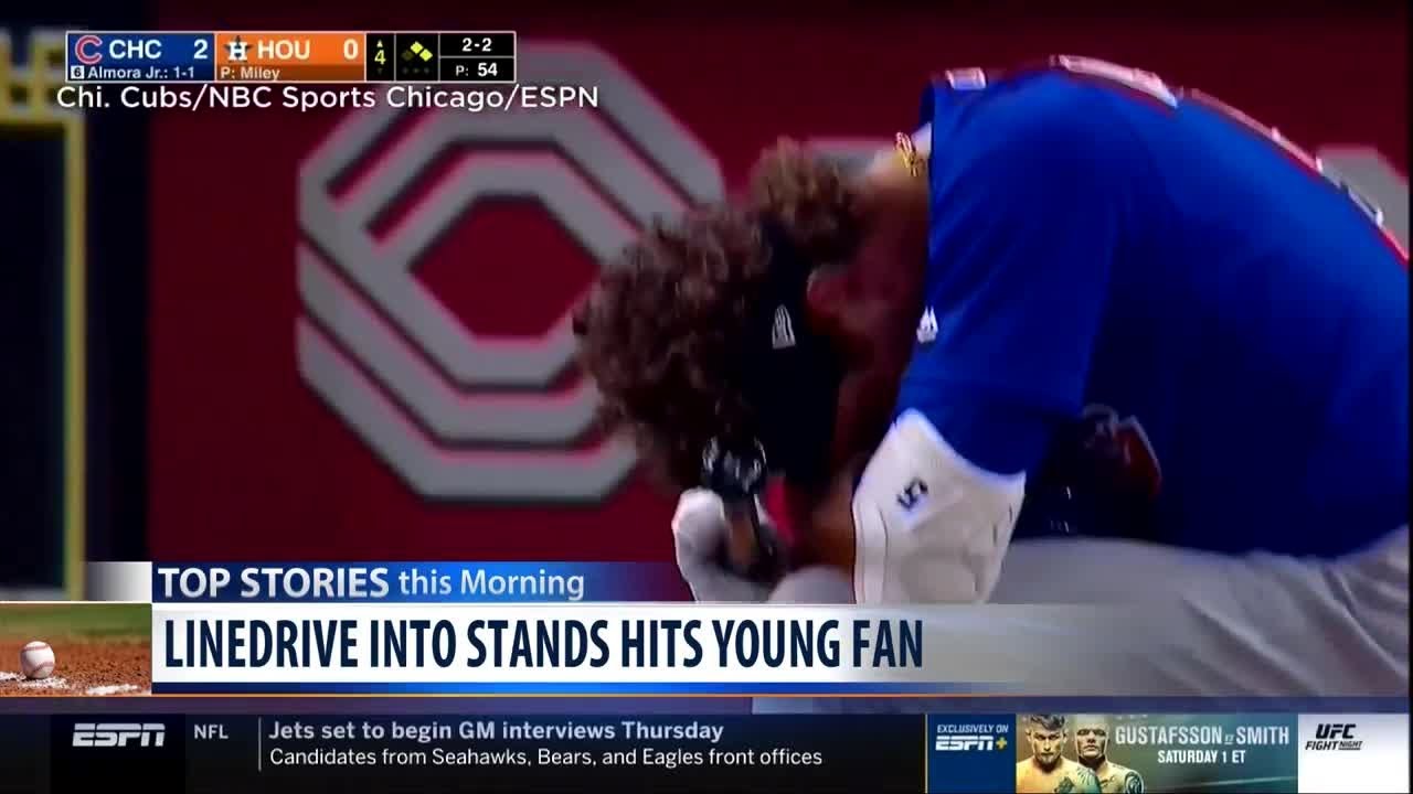 Foul ball hit child