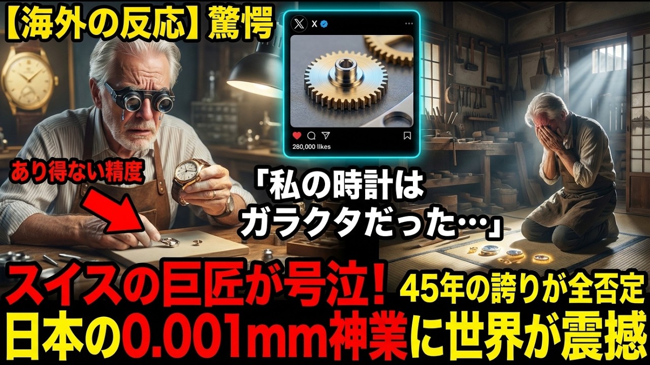 【海外の反応】「私の時計はただのガラクタだったのか…」 経験45年のスイス高級時計職人、日本の古びた小さな工房で崩れ落ちる 「こんな技術が存在するはずがない」 “0.001ミリの神業”に世界が震撼