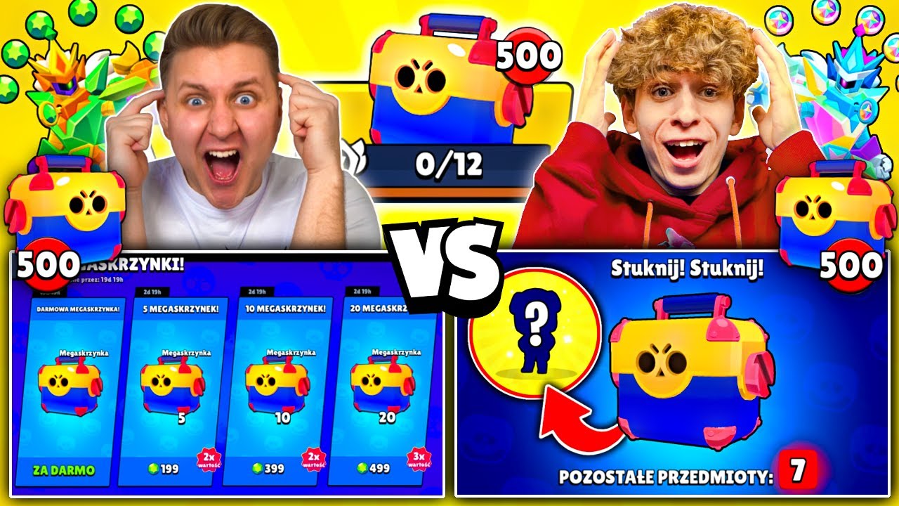 OTWIERAMY 500x MEGA BOX&Oacute;W na 2 EKRANY w BRAWL STARS!😱 *78x ZADYMIARZY + SKIN&Oacute;W + KOSMETYK&Oacute;W!*