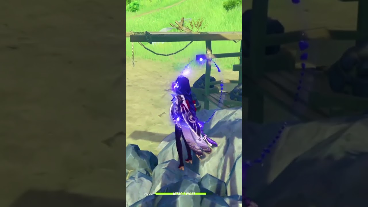 How to mine using Raiden with Engulfing Lightning #shorts #genshinimpact #raidenshogun