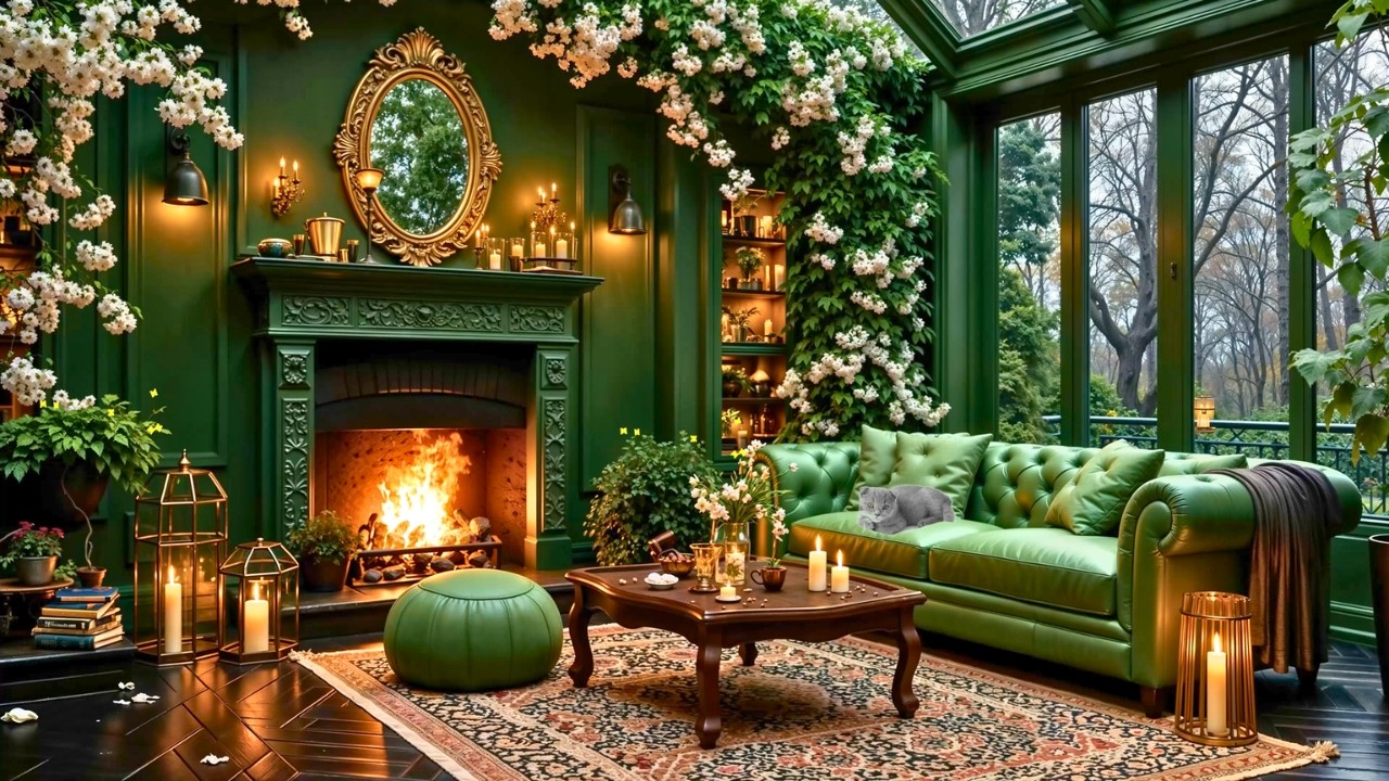 Dreamy Irish Jazz ☘️ St. Patrick’s Day 2026 Magical Green Fireplace Ambience
