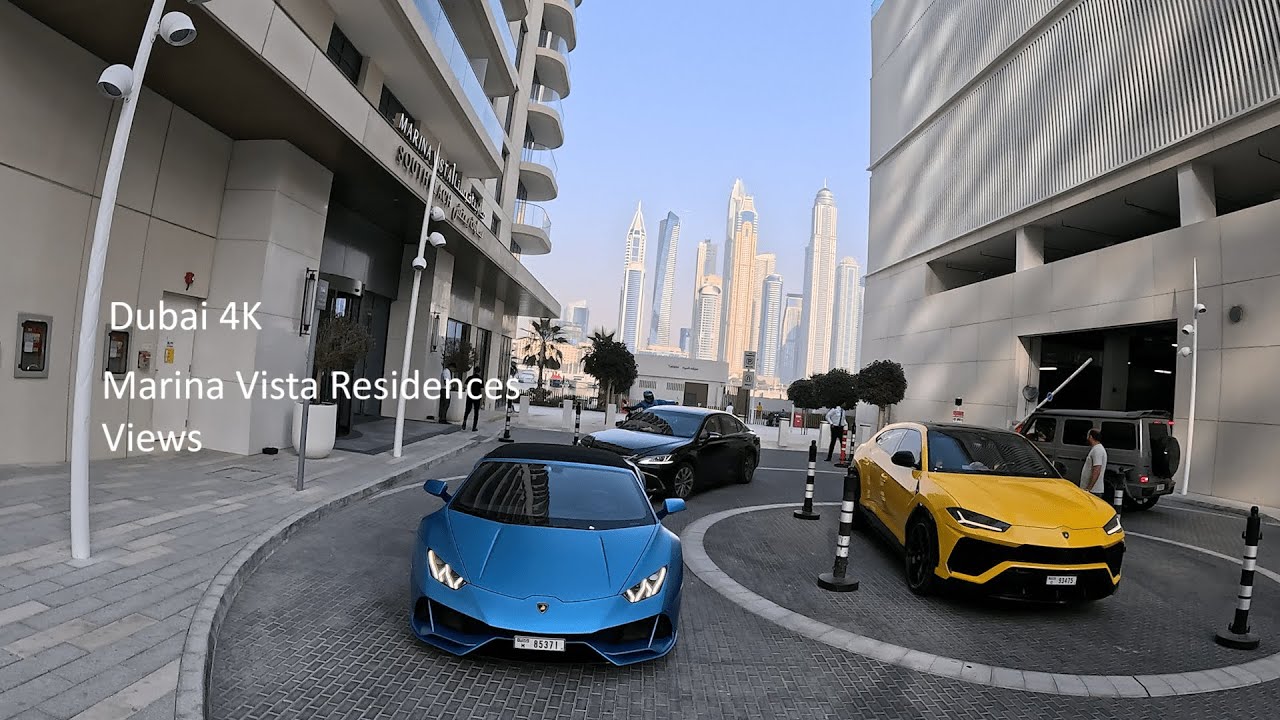 Dubai [4K] 🇦🇪 Beachfront - Marina Vista Residences Views