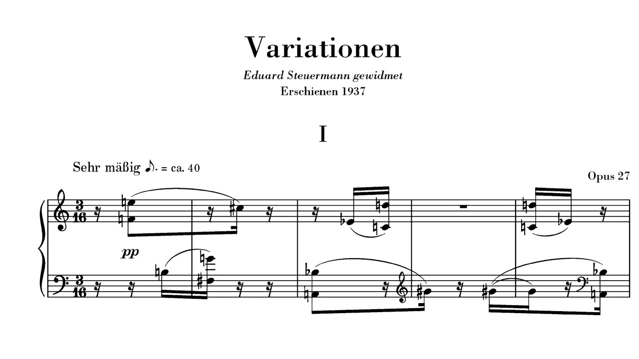 Anton Webern - Variations, Op  27 (1937) [Score-Video]