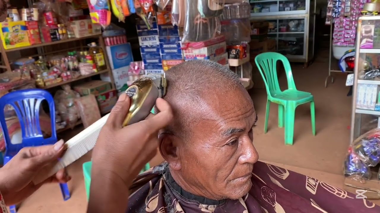 How to cut short hair for older people , asmr