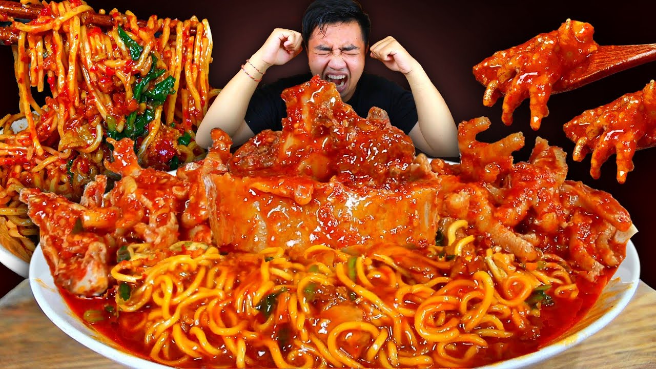 MUKBANG MIE AYAM PEDAS NYEMEK BANJIR SAMBAL + CEKER MERCON TANPA TULANG