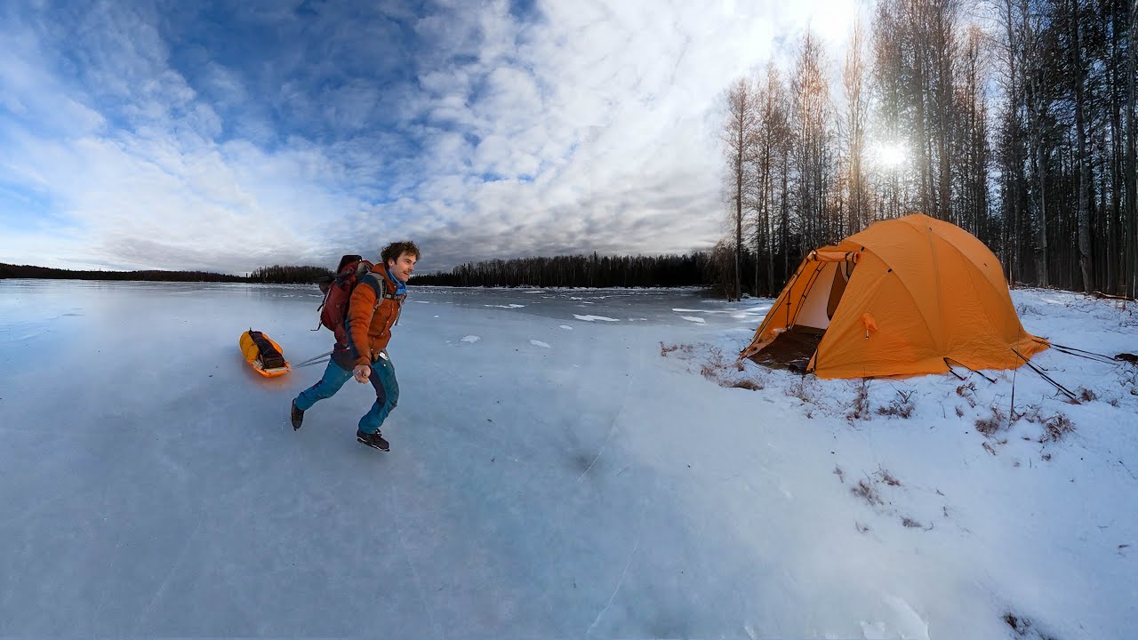 Ice Skate Backpacking & Hot Tent Camping In Alaska
