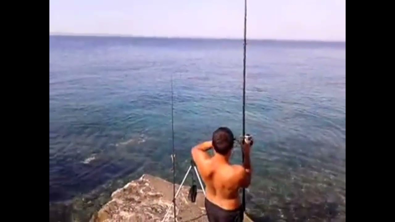 Ribolov sa obale-komarča/orada (video 7.7.2013g) 2 kg čistog adrenalina