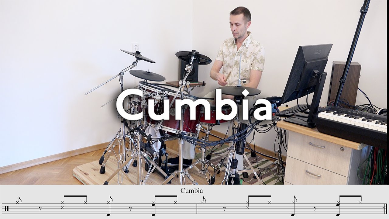 How to play Cumbia Colombiana groove on Drums