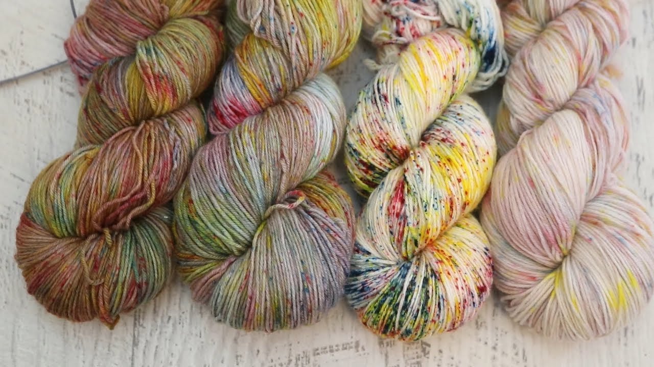 Dyepot Weekly #184 - Handpainted Speckles; Steam Setting versus Immersion Dyeing Hand Painted Yarn