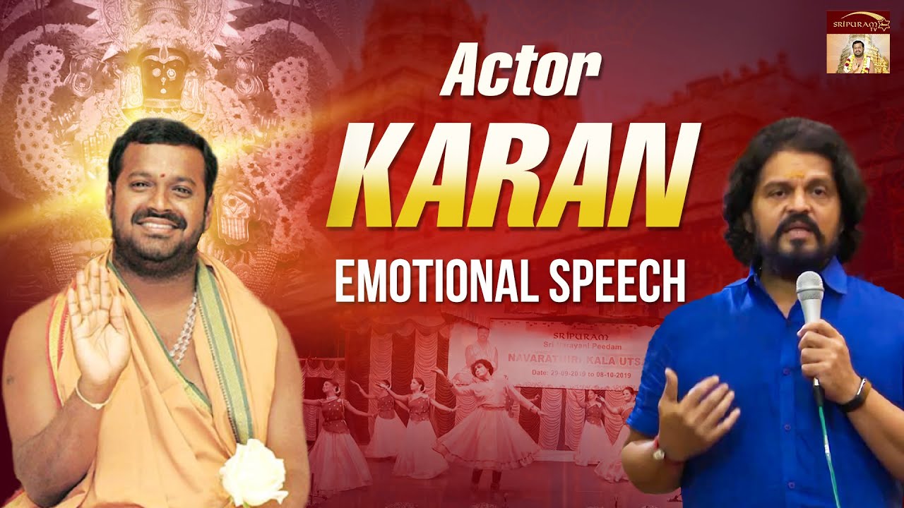 Actor Karan Emotional Speech | Vellore Golden Temple | Sri Narayani Peedam, Sripuram