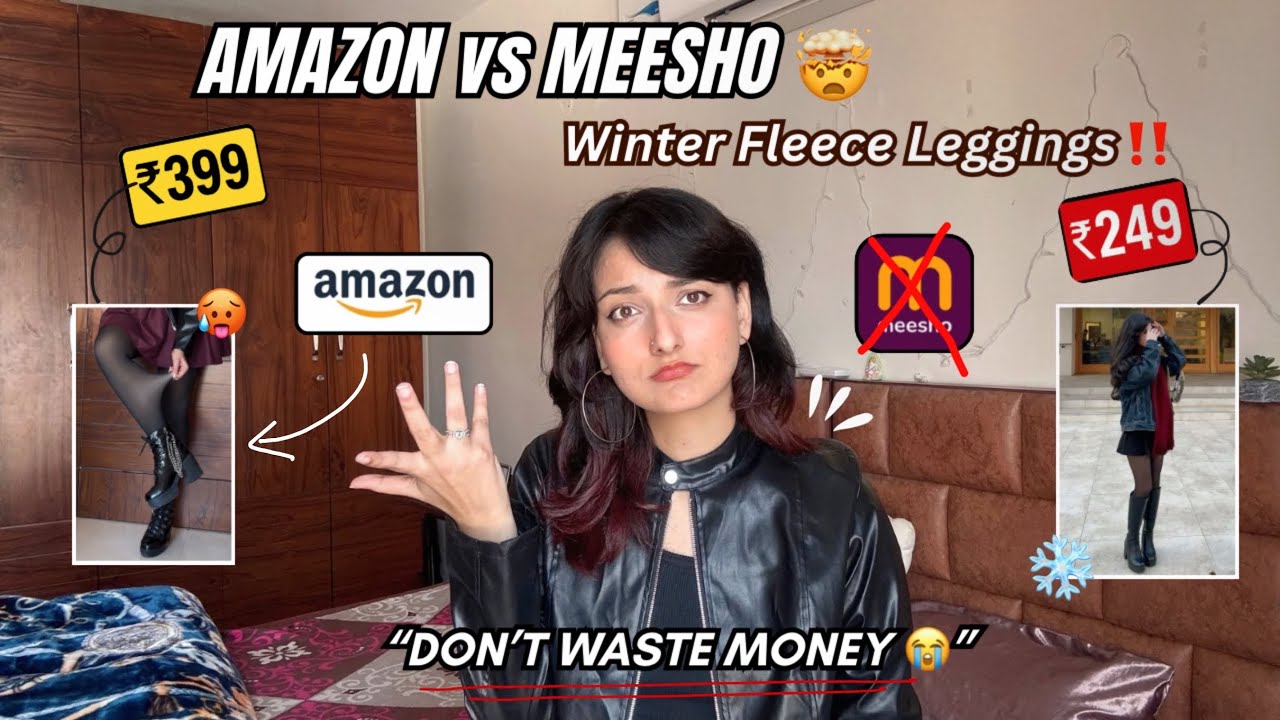 Don’t Buy Fleece Leggings ❌ Before watching this 🥶Amazon vs Meesho 💸 + Winter Skirt Styling Hacks 😱✨