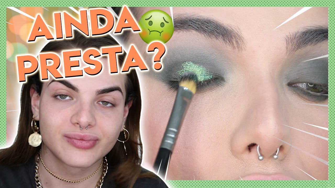 USEI PRODUTOS ESQUECIDOS EM UMA MAKE DIFERENTONA 💚✨