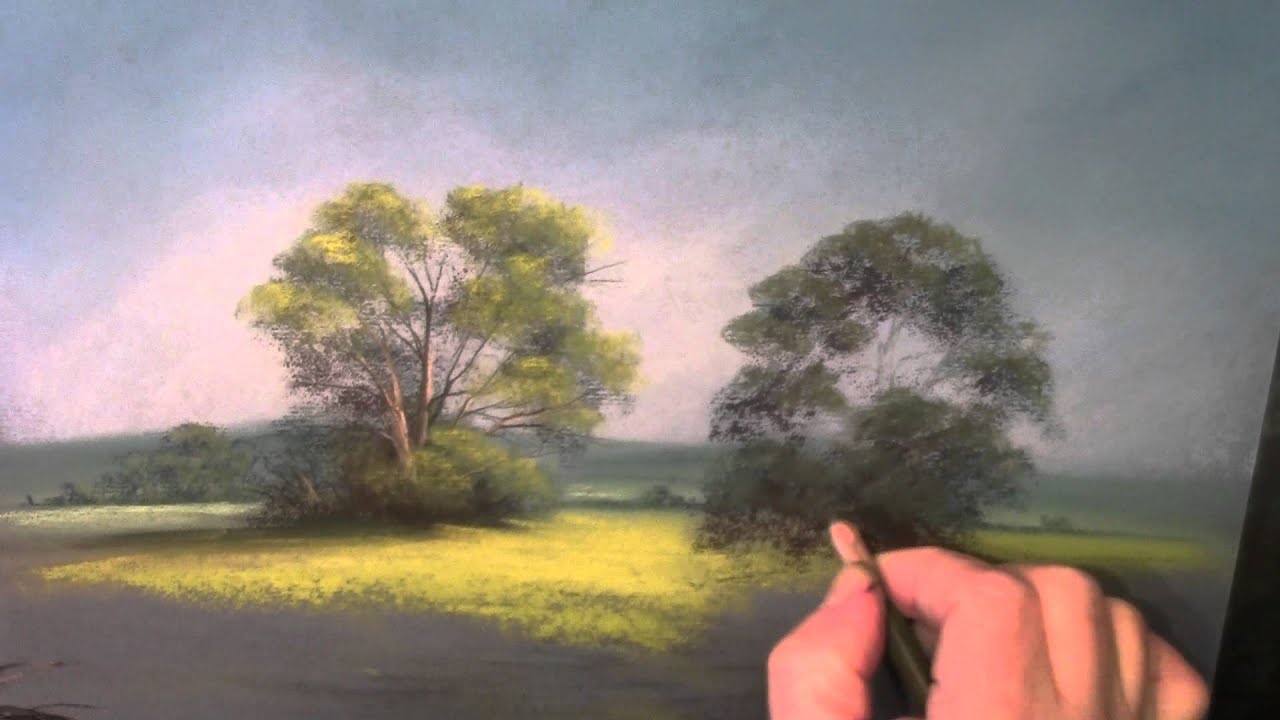 Moody Views trees in pastel