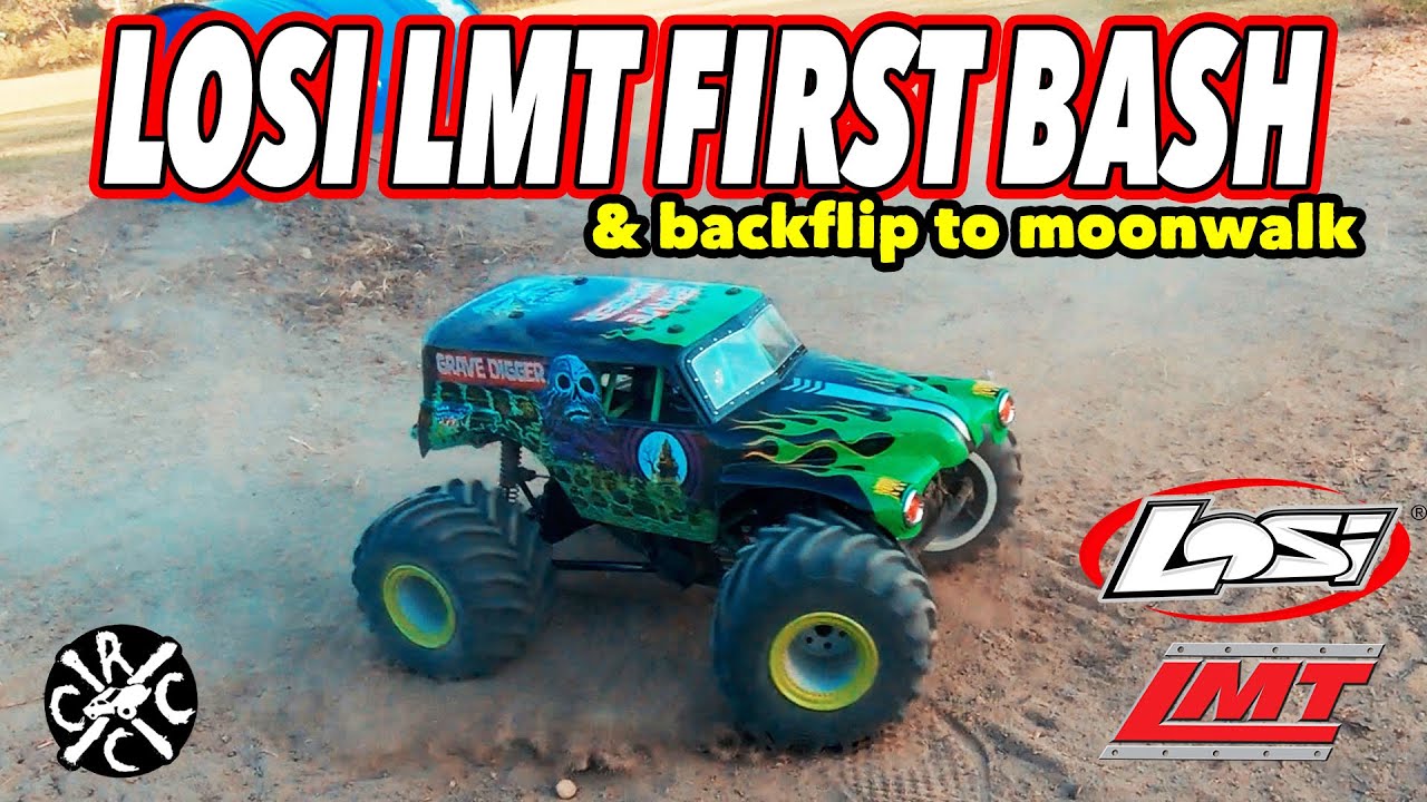 Первая вечеринка с Losi LMT Grave Digger RC и мой первый бэкфлип в стиле «лунная походка»