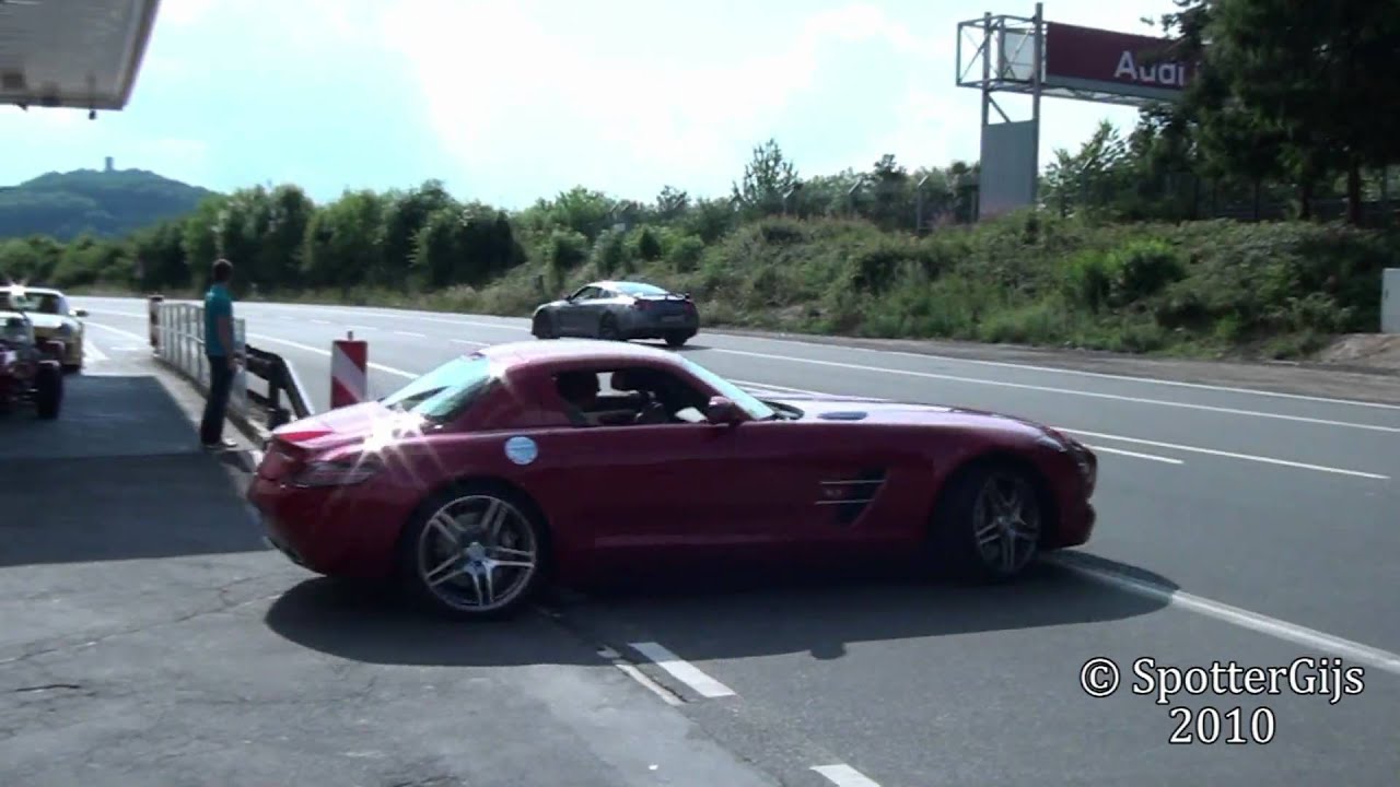 Mercedes-Benz SLS AMG sound - startup & accelerations; 1080p HD